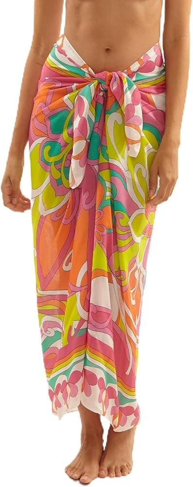 Trina Turk Elara - Women's Pareo, Casual, Beach Cover Ups for Women, Multicolor, One Size | Amazon (US)