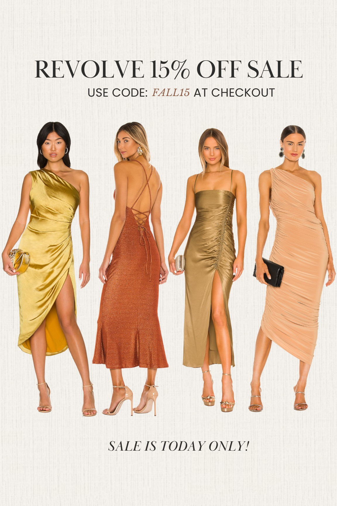 Revolve 15% off sitewide sale 🍁 Use code FALL15 at checkout 

Fall wedding guest dresses

#LTKSeasonal #LTKwedding #LTKsalealert