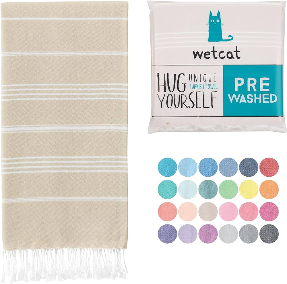 WETCAT Turkish Beach Towel Oversized 38x71 100% Cotton Sand Free Quick Dry Towel Extra Large Turk... | Amazon (US)