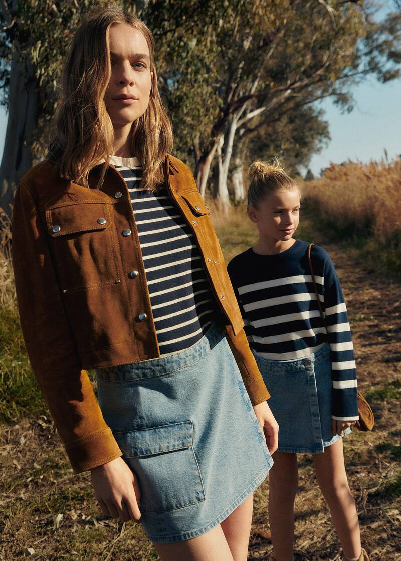 Crossed denim mini-skirt -  Women | Mango USA | MANGO (US)