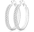 Senteria Large 925 Sterling Silver Hoop Earrings for Women Lightweight Thick Silver Hoop Earrings... | Amazon (US)