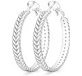 Senteria Large 925 Sterling Silver Hoop Earrings for Women Lightweight Thick Silver Hoop Earrings... | Amazon (US)