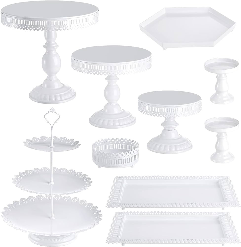 Hedume 10-Set Cake Stands, Metal Cupcake Stand Set with Multiple Combination Styles, Dessert Plat... | Amazon (US)