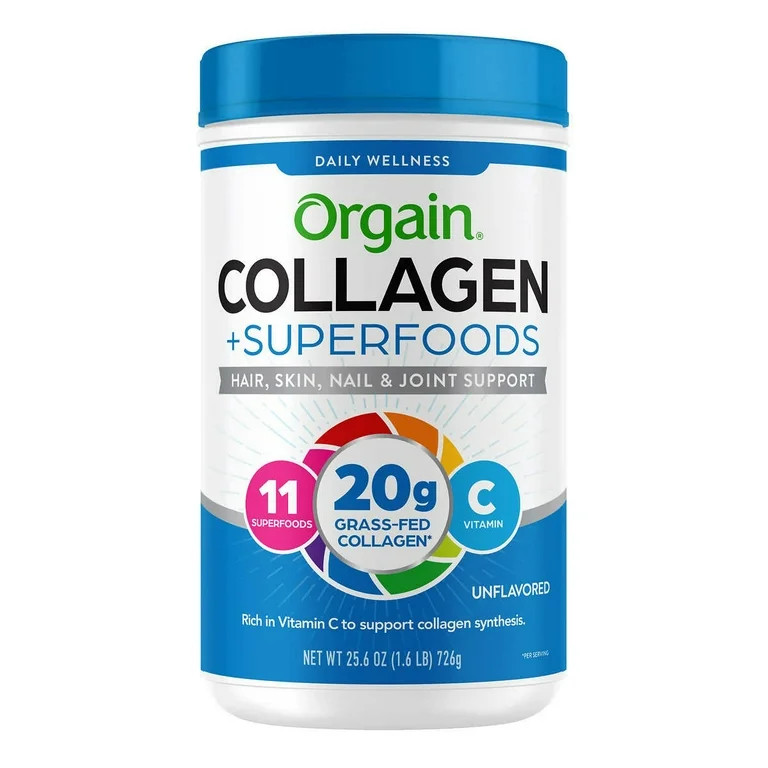 Orgain Collagen + Superfoods, Unflavored (1.6 Pound) - Walmart.com | Walmart (US)