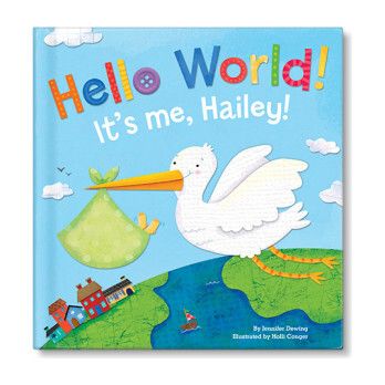 Hello World! Personalized Baby Book, Blue | Maisonette
