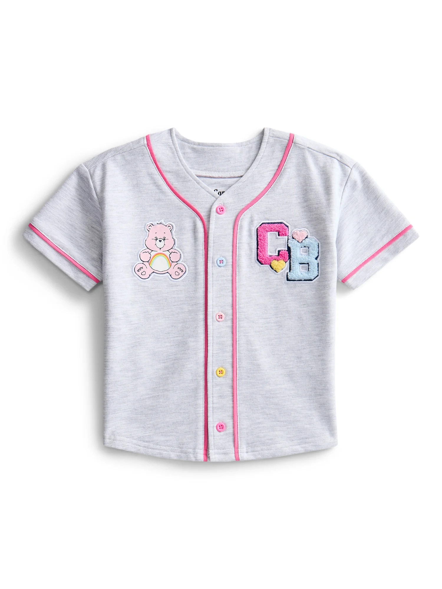 Care Bears Toddler Button Down Baseball Jersey with Short Sleeves, Sizes 12M-5T - Walmart.com | Walmart (US)