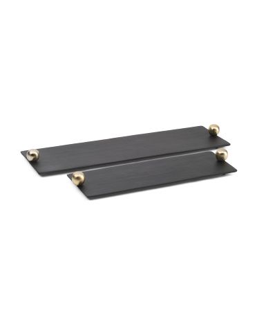 2pc Metal Knob Handle Tray Set | TJ Maxx