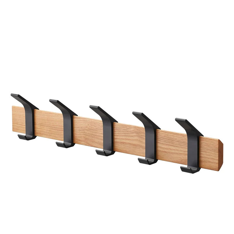 Yamazaki Home Wall-Mounted Coat Rack - Steel And Wood - Brown | Verishop