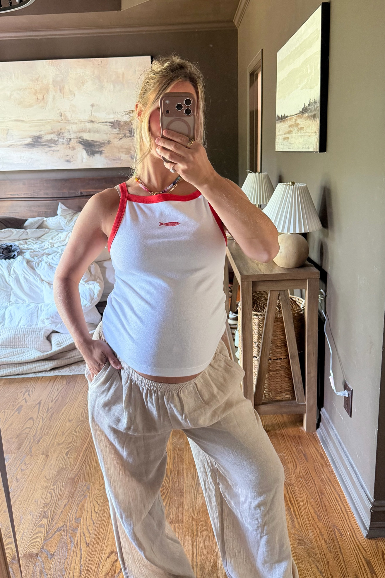 Cute little bump friendly outfit! 34 weeks pregnant! Wearing mediums in both! 

#LTKBump #LTKootd #LTKmomlife