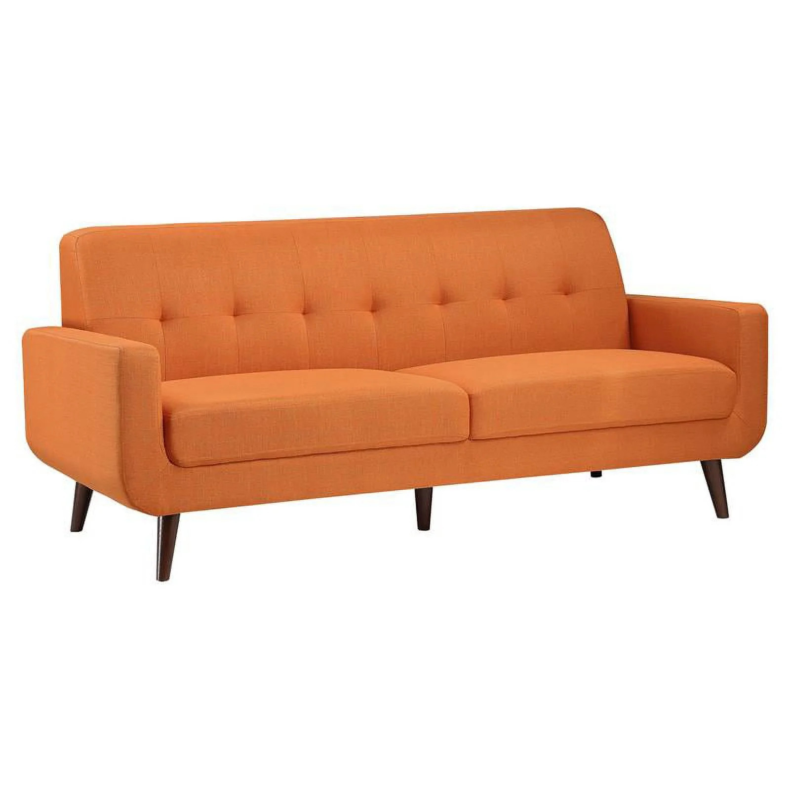 Lexicon Fitch 79" Mid-Century Polyester Fabric Sofa with Tufted Detail in Orange - Walmart.com | Walmart (US)