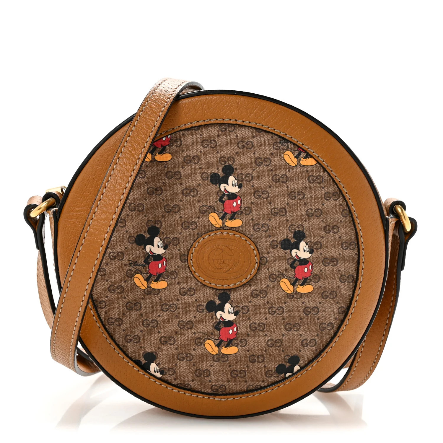 Gucci X DISNEY Mini Vintage GG Supreme Monogram Mickey Mouse Round Shoulder Bag Beige Vintage Sun... | FASHIONPHILE (US)