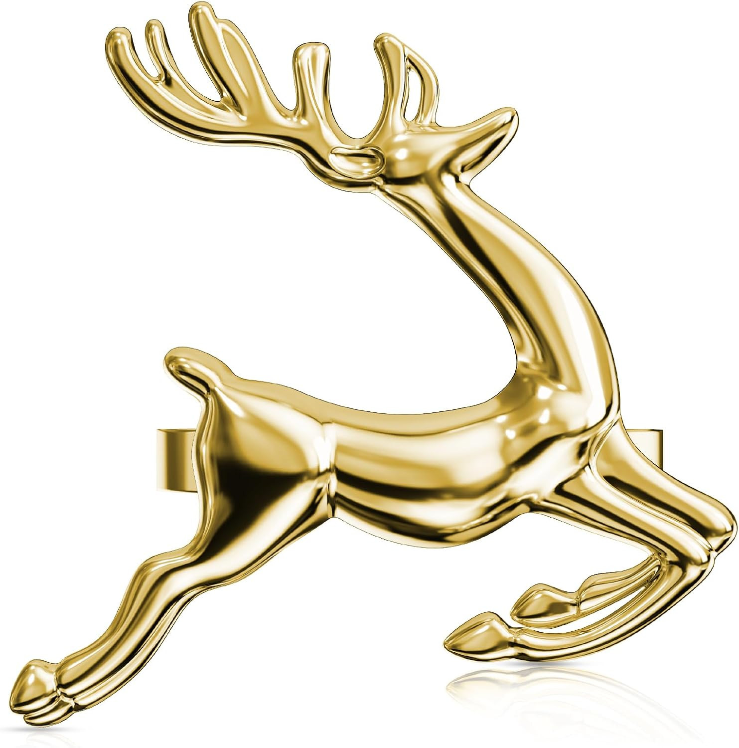 Christmas Gold Reindeer Napkin Rings Set of 6 for Table Decoration | Amazon (US)