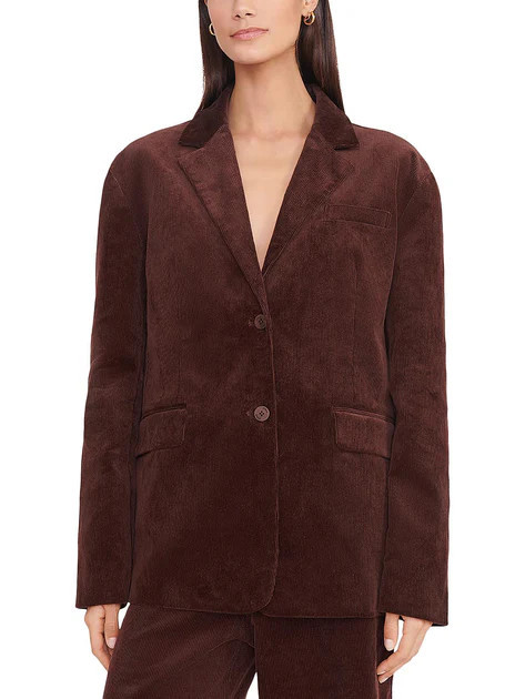 Womens Ribbed Lapel Two-Button Blazer | Shop Simon