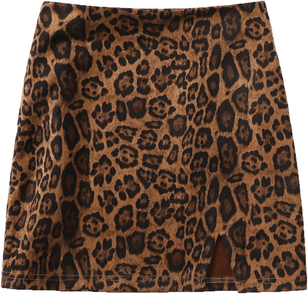 Verdusa Women's Split Hem Zipper Side Bodycon Mini Skirt | Amazon (US)