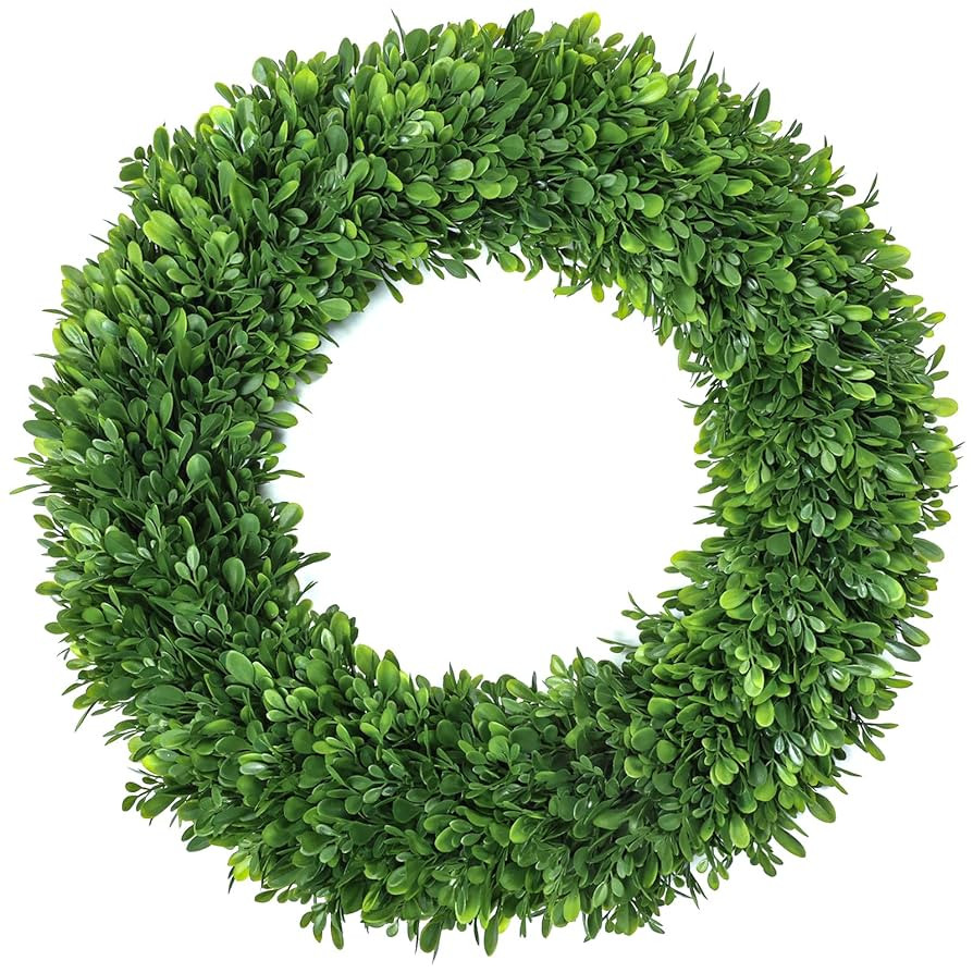 Boxwood Wreaths for Front Door Realistic 22Inch，Spring Wreaths for Front Door Outside ，Front ... | Amazon (US)