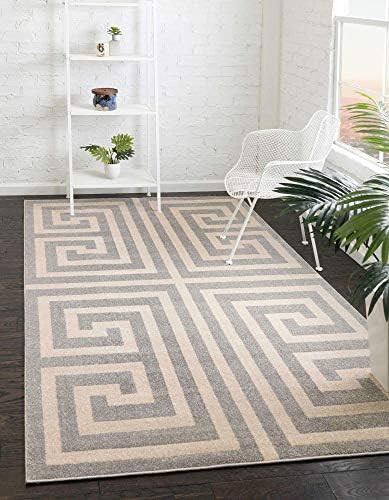 Unique Loom Athens Collection Classic Geometric Modern Border Design Area Rug, 10 ft x 13 ft, Gra... | Amazon (US)