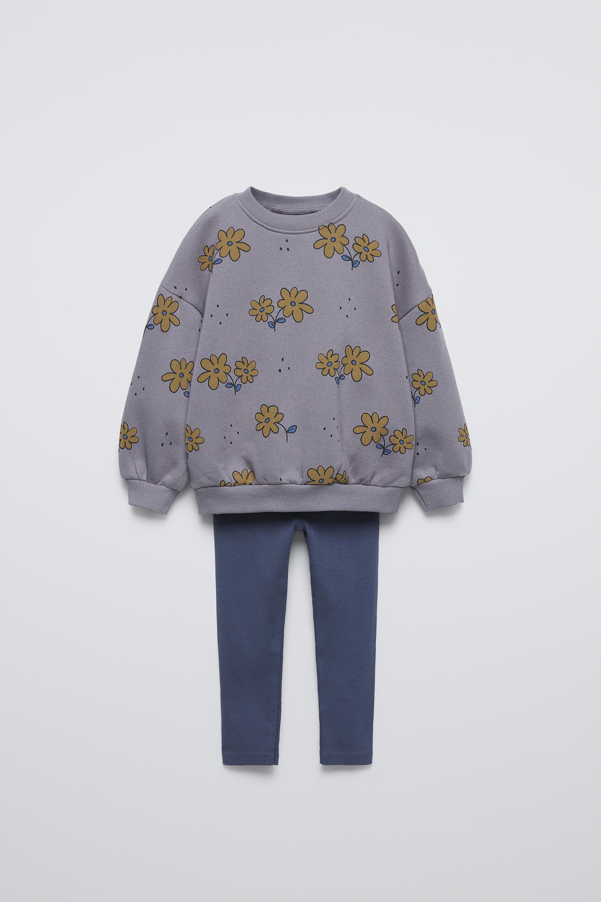 FLORAL RIB SWEATSHIRT AND LEGGINGS MATCHING SET | Zara US