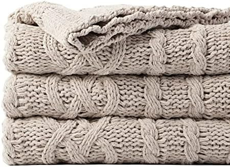 BATTILO Home Light Grey Throw Blanket for Couch Bed Sofa, Soft Warm Cozy Decorative Knit Throw Bl... | Amazon (CA)