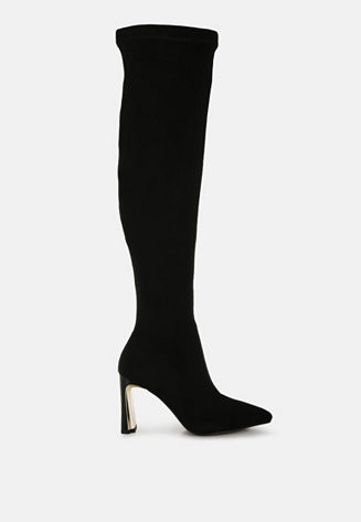 Star Gazer Slim Block Heel Long Boots - Macy's | Macy's