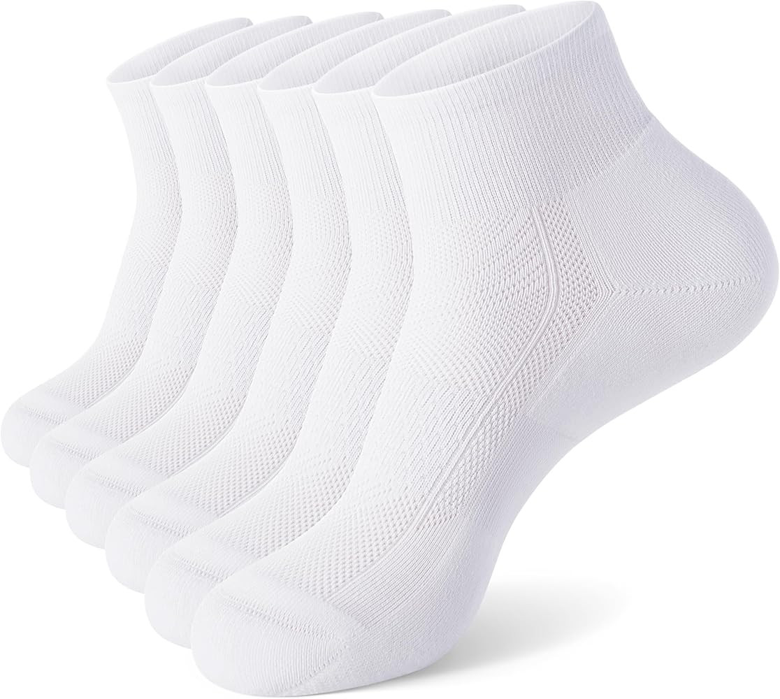 CS CELERSPORT 6 Pairs Women's Running Ankle Socks Athletic Sport Socks Cushioned | Amazon (US)