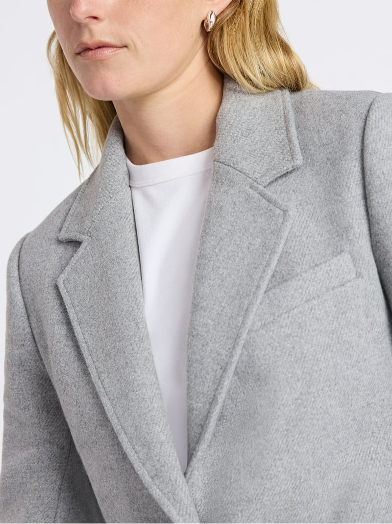 Free Assembly Women's Single Breasted Blazer with Ribbed Sweater Cuffs, Sizes XS-XXL | Walmart (US)