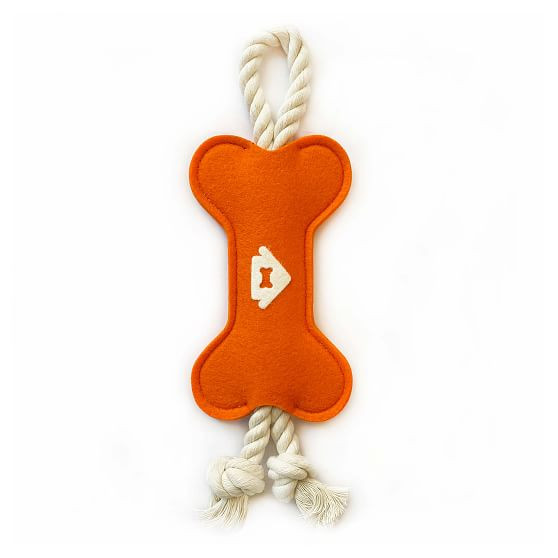House Dogge Woll Binky Tug Toy, Orange, 5 | West Elm (US)