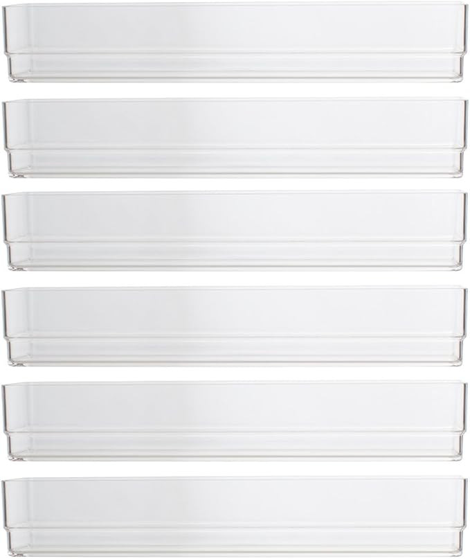 STORi Clear Plastic Drawer Organizers 9" x 3" x 2" | Set of 6 | Amazon (US)