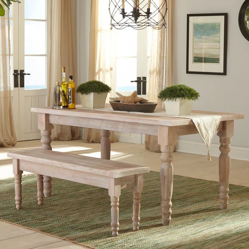 Valerie 63'' Pine Solid Wood Dining Table | Wayfair North America