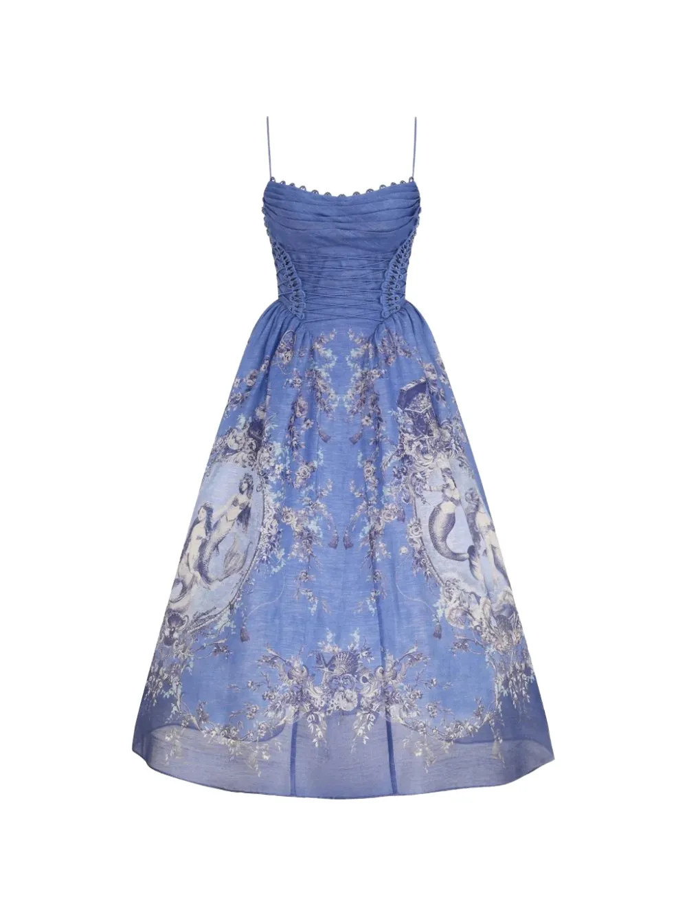 ZIMMERMANN Rebellion Blue Midi Dress | Blue | FARFETCH | Farfetch Global