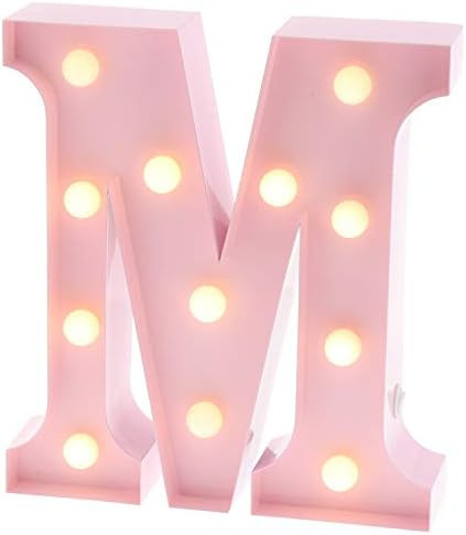 Barnyard Designs Metal Marquee Letter M Light Up Wall Initial Nursery Letter, Home and Event Deco... | Amazon (US)