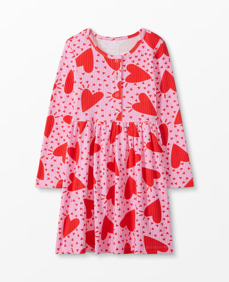 Valentines Print Button Down Dress | Hanna Andersson