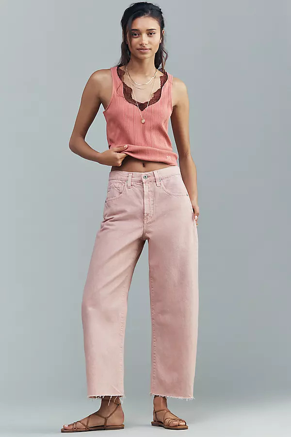 AG Hattie Cotton Crop High-Rise Tapered Jeans | Anthropologie (US)