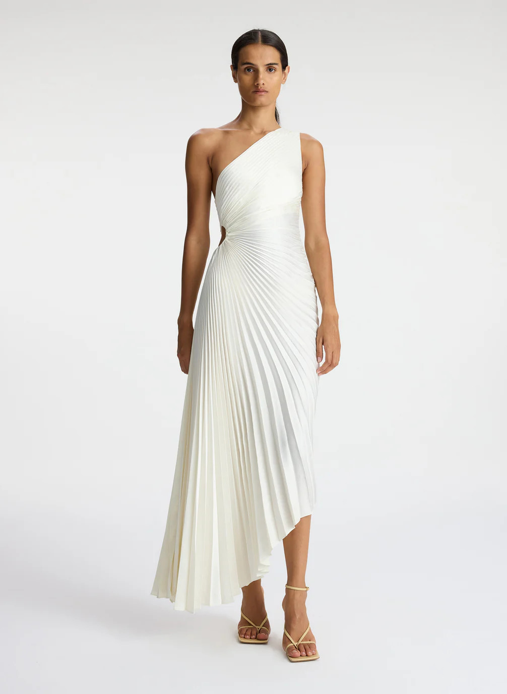 Delfina Satin Pleated Dress | A.L.C