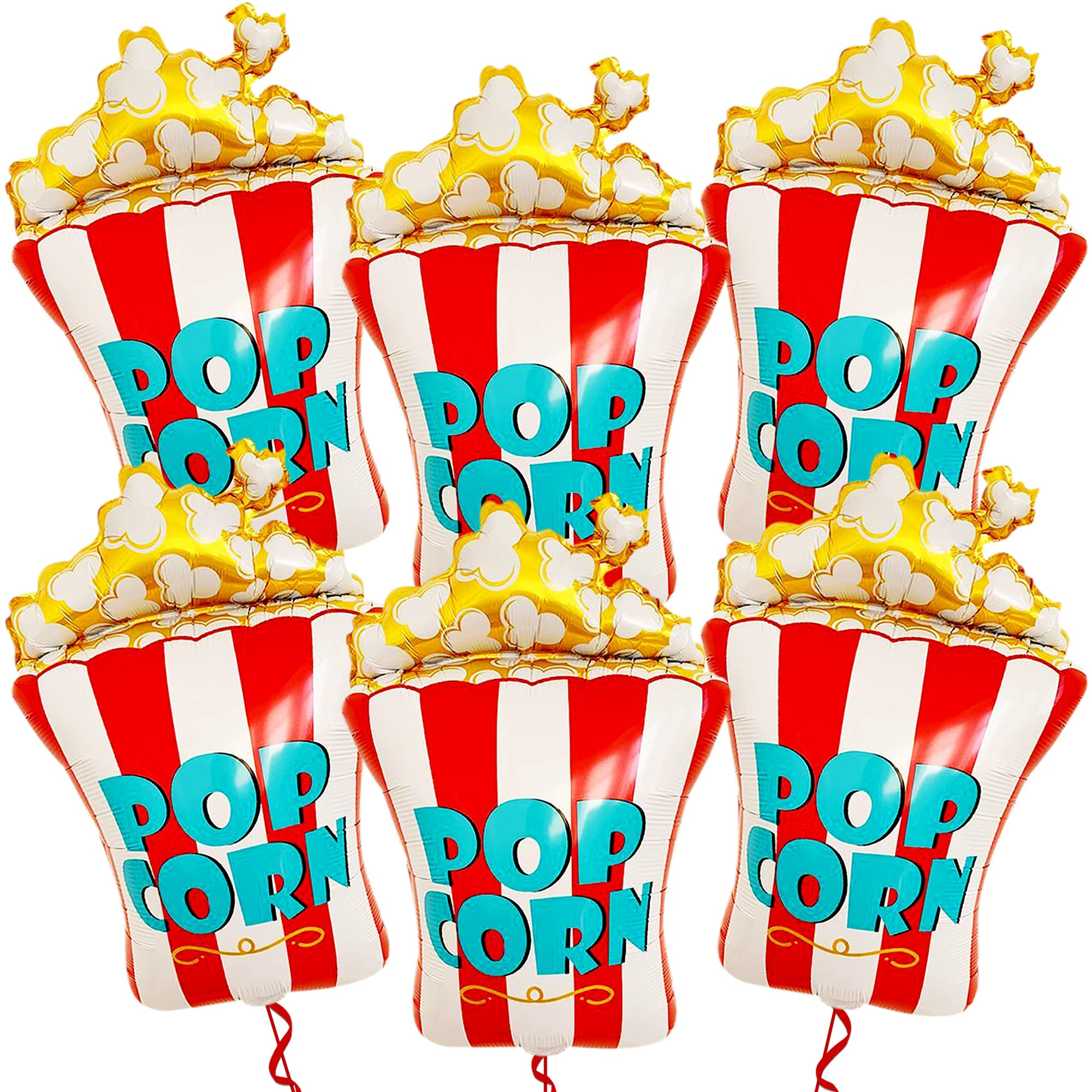 KatchOn, Giant Popcorn Balloons Set - 30 Inch, Pack of 6 | Popcorn Decorations, Movie Night Decor... | Amazon (US)