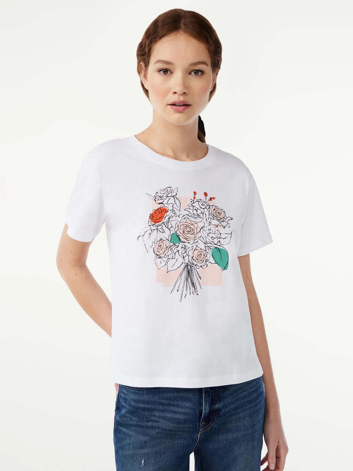 Free Assembly Women's Crop Box Graphic Tee with Short Sleeves | Walmart (US)