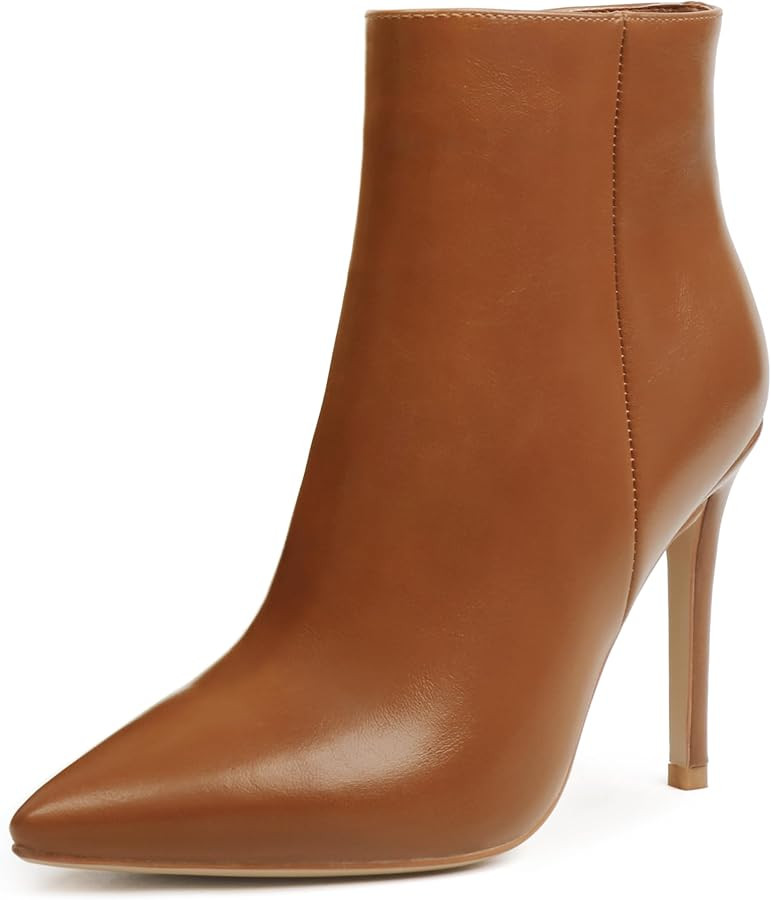 Ankle Boots for Women Stiletto High Heel Pointed Toe Boots with Zipper | Amazon (US)
