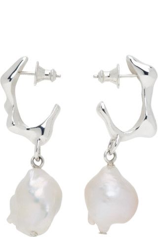 Silver Seep Baroque Drop Earrings | SSENSE