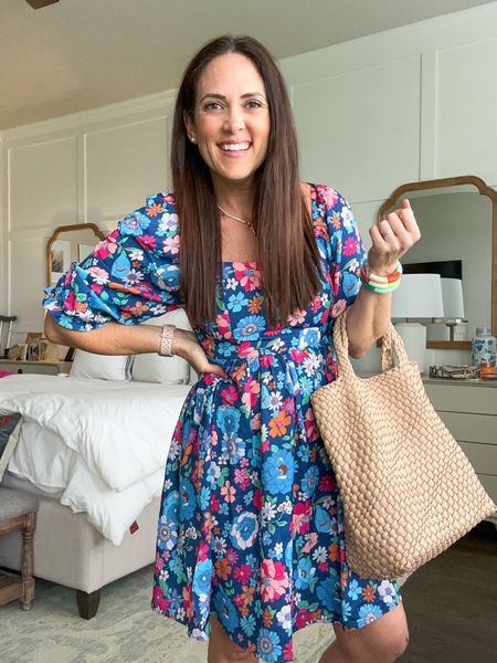 Tote - woven tote - amazon bag 
Amazon find
Floral spring dress
Blue floral dress
TTS - puff sleeves, zips in the back - possibly size up for extra bust room if you typically size up. In a small. 
Wedding guest dress
Spring outfit 
Mother day 


#LTKwedding #LTKSeasonal #LTKFind