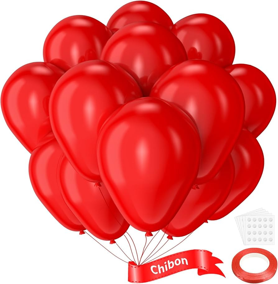 Red Latex Balloons, 100pcs 12inches Red Round Helium Balloons for Wedding Anniversary Birthday Va... | Amazon (US)