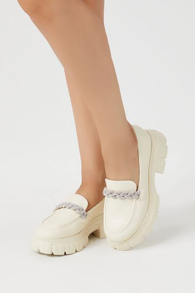 Rhinestone Braided Lug-Sole Loafers | Forever 21 | Forever 21 (US)