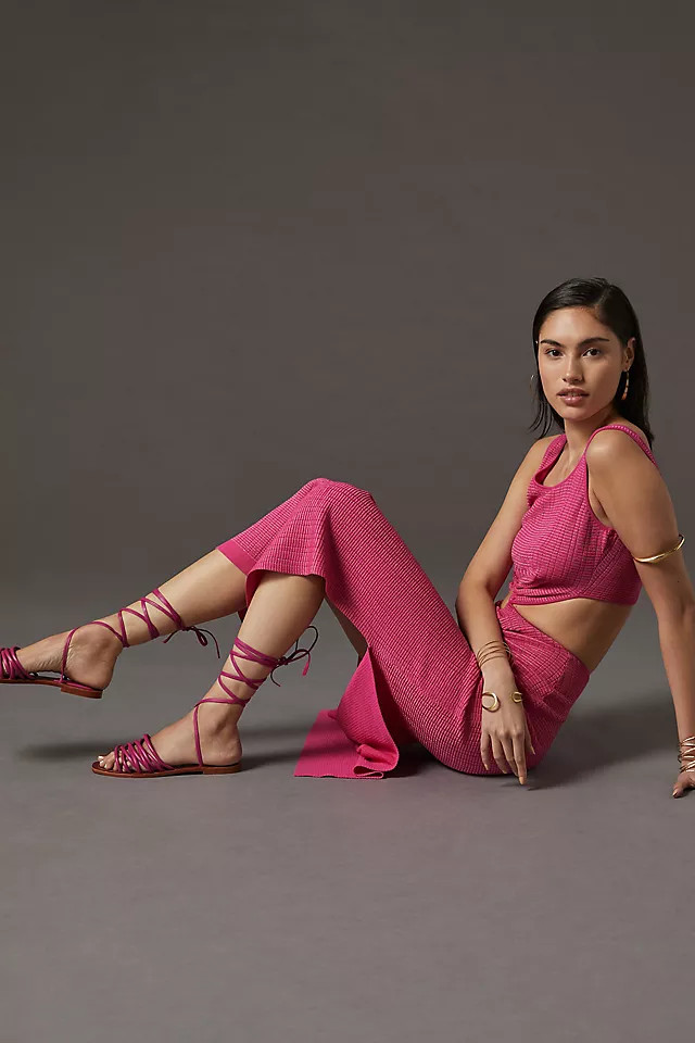 Pilcro Tie-Up Strappy Sandals | Anthropologie (US)