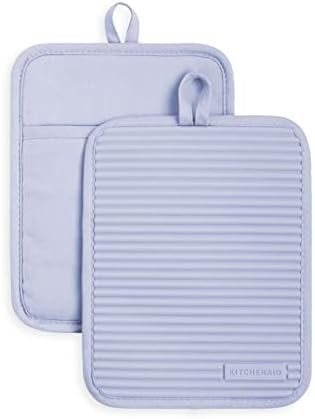 KitchenAid Ribbed Soft Silicone Pot Holder Set, Lavender Cream | Amazon (US)