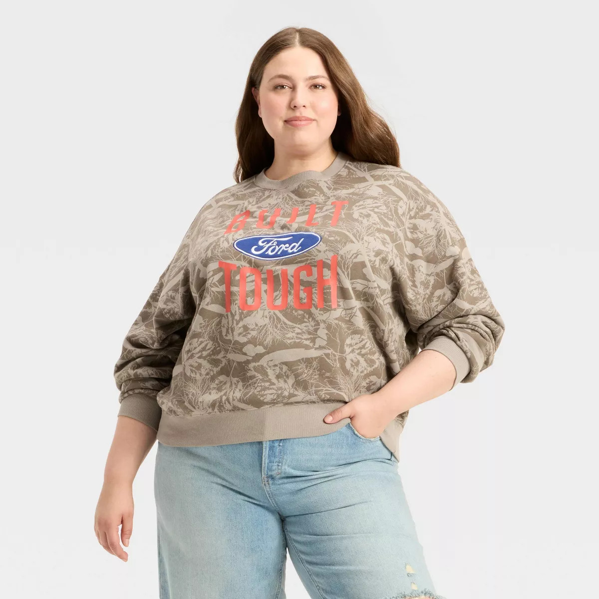 Women's Built Tough Ford Graphic Sweatshirt - Brown | Target