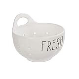 Luciano Housewares Farmhouse Modern Ceramic Berry Strainer, 5.5 inches, White | Amazon (US)