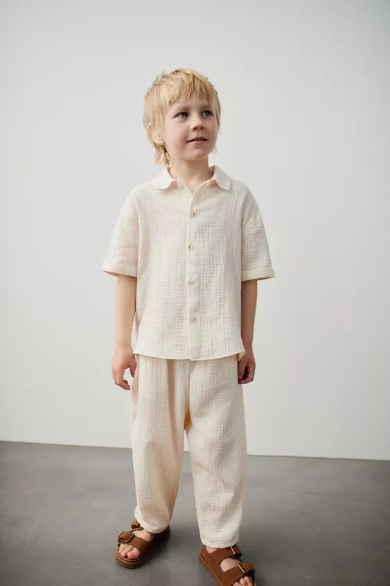 CHECK TEXTURED BAGGY TROUSERS | Zara UK