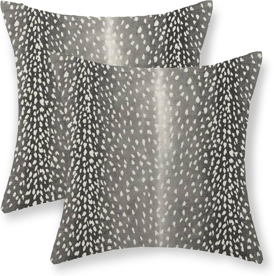 Black Antelope Pillow Covers 18x18 Inch Set of 2 Animal Print Throw Pillow Covers Modern Skin Ant... | Amazon (US)