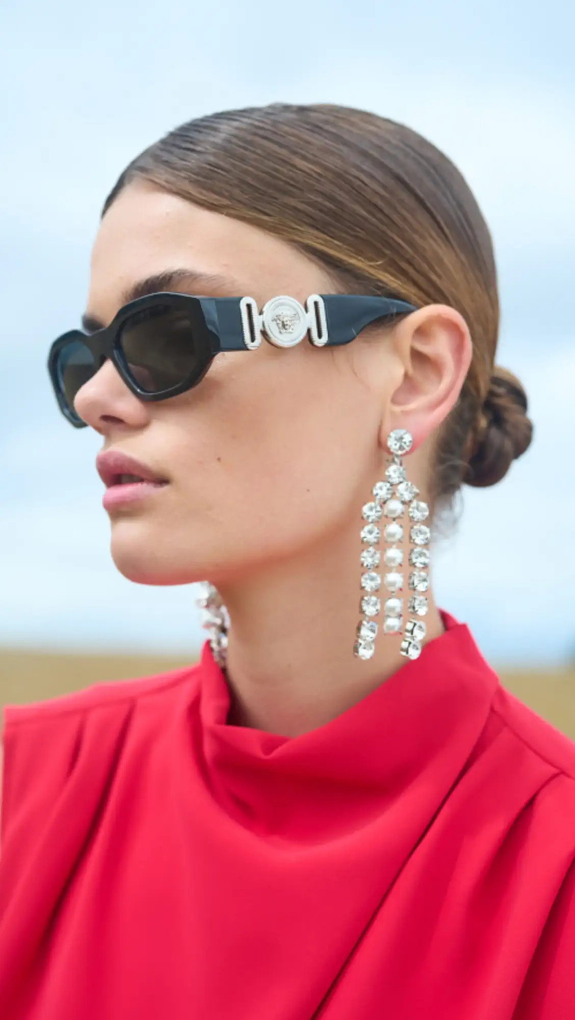 Versace Narrow Rectangle Sunglasses | Shopbop | Shopbop