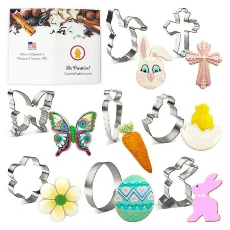 Easter Cookie Cutter 8 Pc Set HS0435 - 4 in Bunny Rabbit 4 in Chick in Egg 3.75 in Egg 4.5 in Butter | Walmart (US)