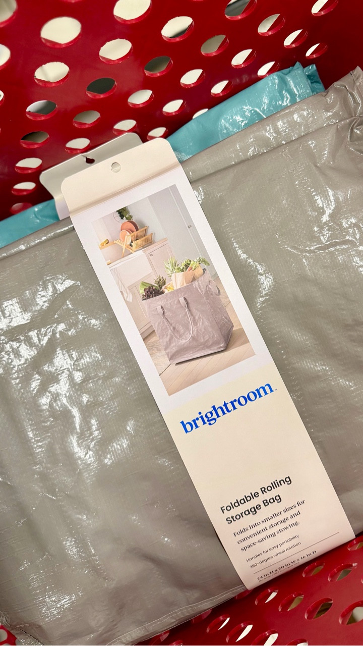 I immediately thought of another brand when I saw this Brightroom foldable roller bag! It’s MASSIVE and holds a ton of stuff. Say STORAGE below for the link!

It’s great for laundry, grocery shopping, or transporting a TON of stuff from one place to another. And right now it’s included in the 20% off storage deal this week!

#targetfinds #targethaul #targetmusthaves target fashion, target must haves, target love, target lover, target finds, target haul, target must haves #targetstyle targetfinds home refresh, home decor, on sale at target targetdeals storage solutions, organization tips #storageideas