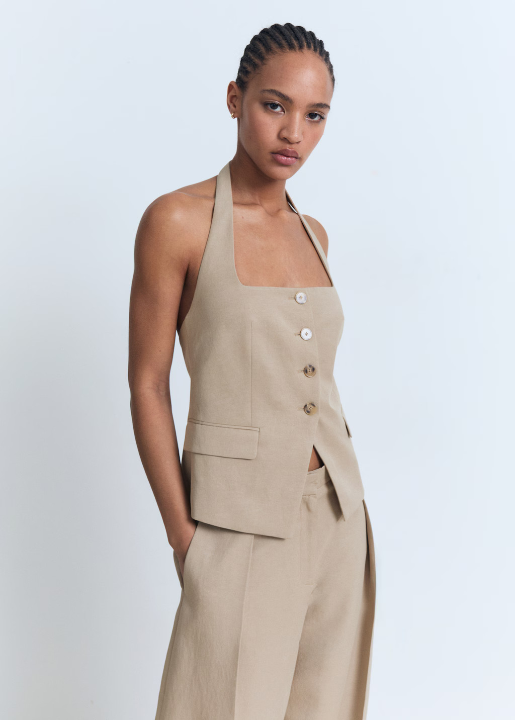 Linen-blend suit vest - Women | MANGO USA | Mango (US/MX/AU)